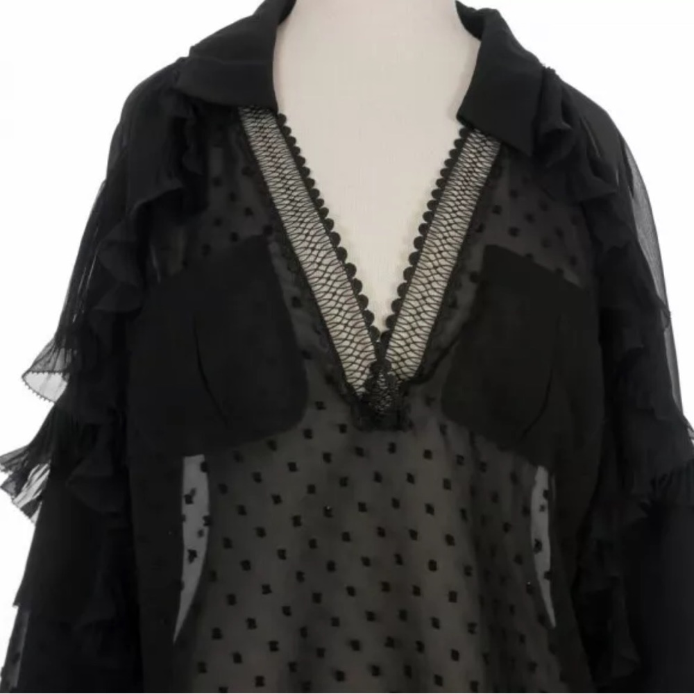 SELF-PORTRAIT Exquisite brand Lace shirt blouse Ruffle long sleeve 🌹 - Picture 2 of 7